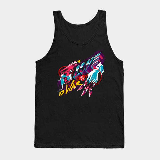 Synthwave War of Love Tank Top by Onislogo